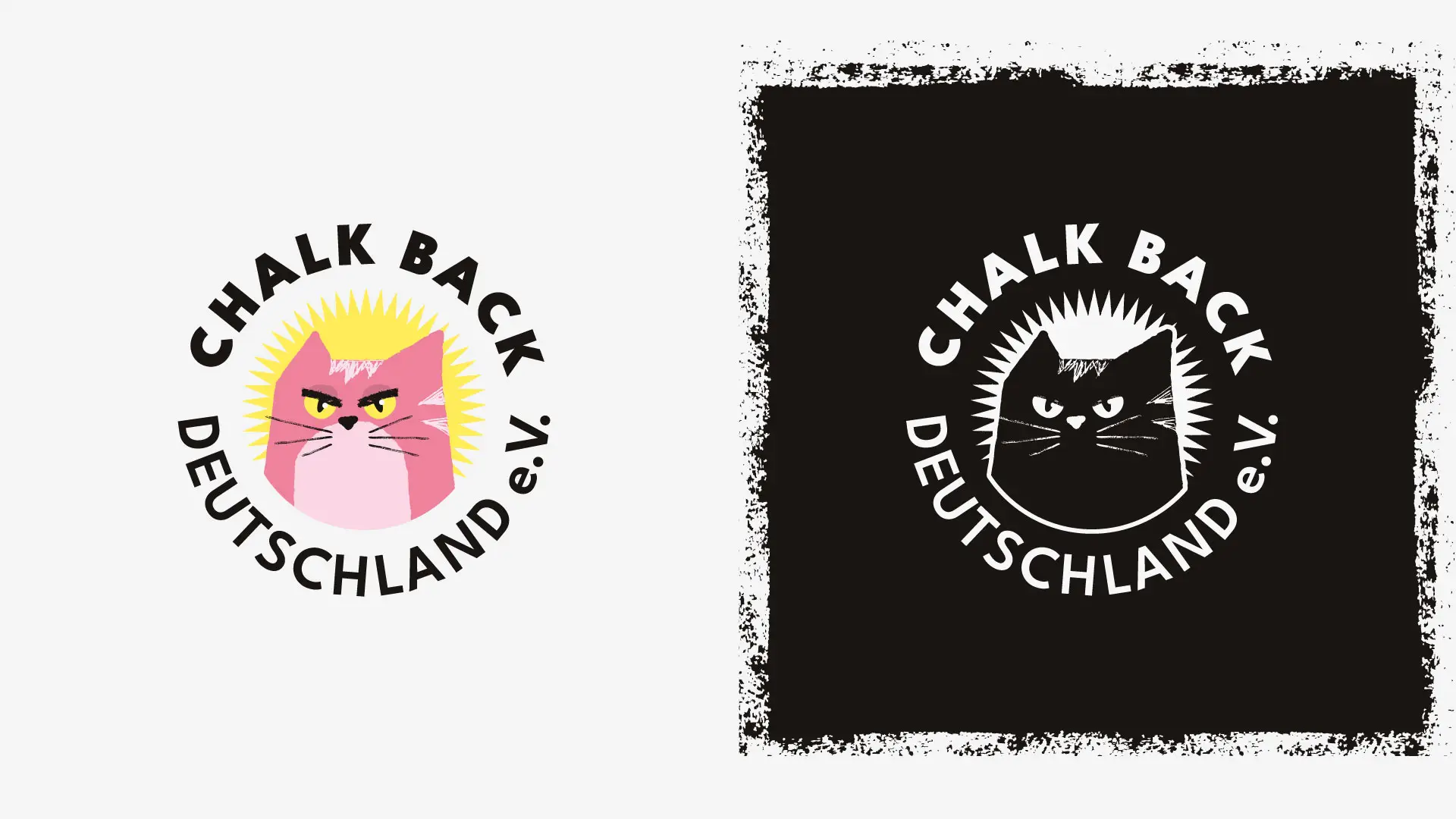 Schlanke Wort-Bild-Marke mit dem Schriftzug &sbquo;Chalk Back Deutschland e.V.&lsquo; in schwarzer, serifenloser Schrift, begleitet von einem minimalistischen Kreide-Icon