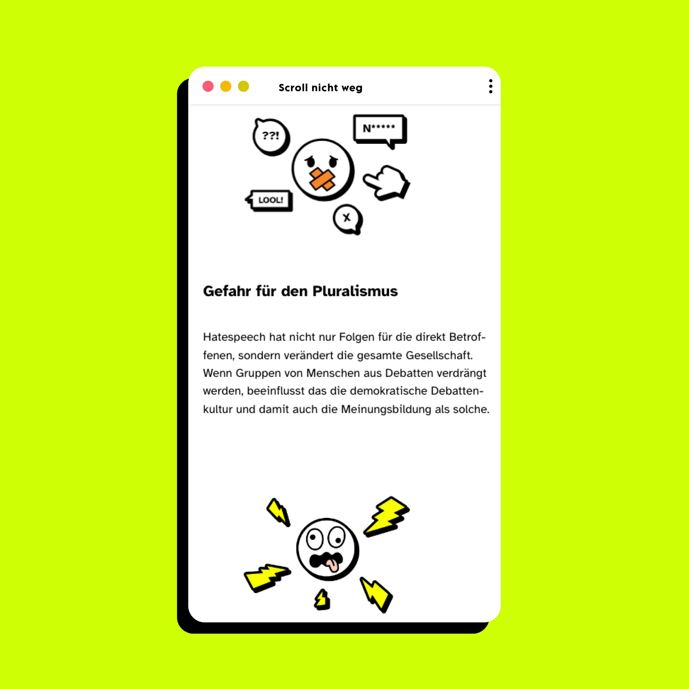 ein Screenshots der mobilen Website www.scrollnichtweg.de